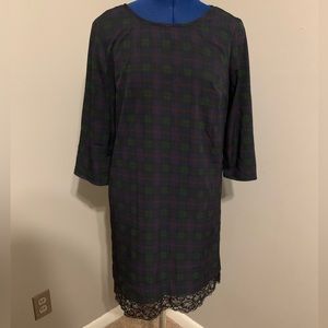 RD Style Plaid Shift Dreams Lace Detail Small